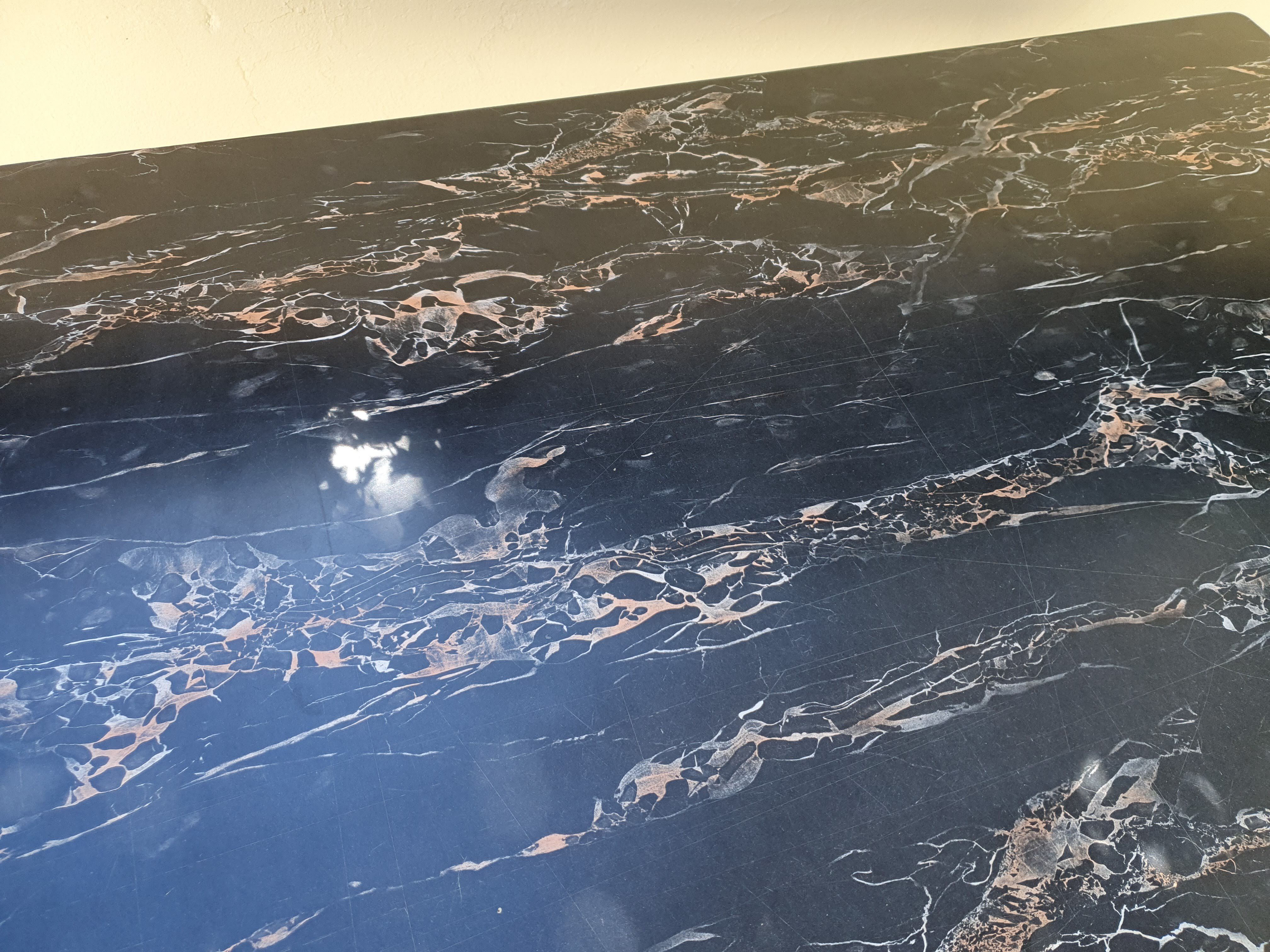 Extension table in Formica black marble year 60