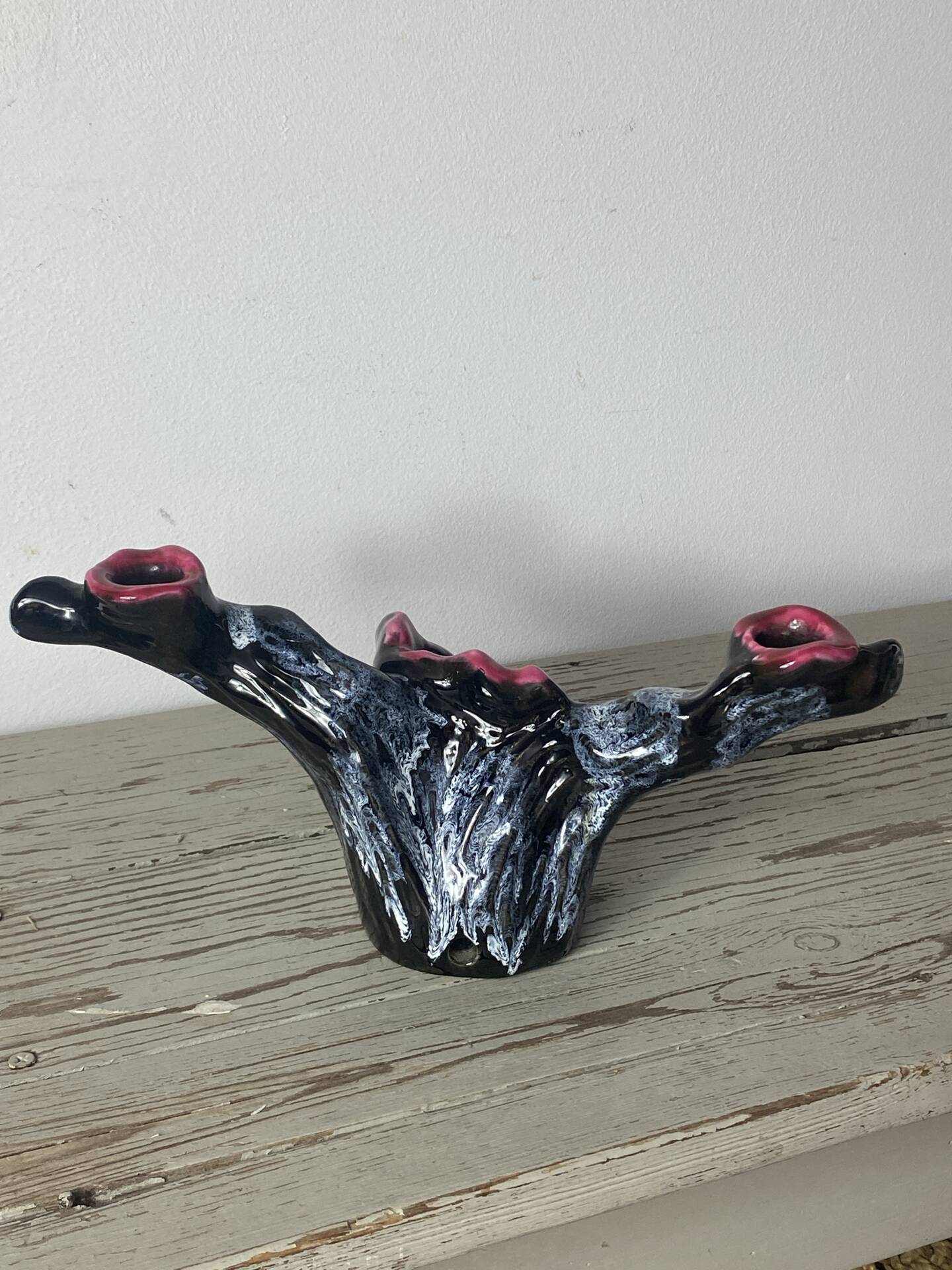 Double ceramic candlestick Vallauris