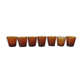 Lot of 7 amber glasses
