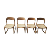 Chaises Baumann traineau set de quatre