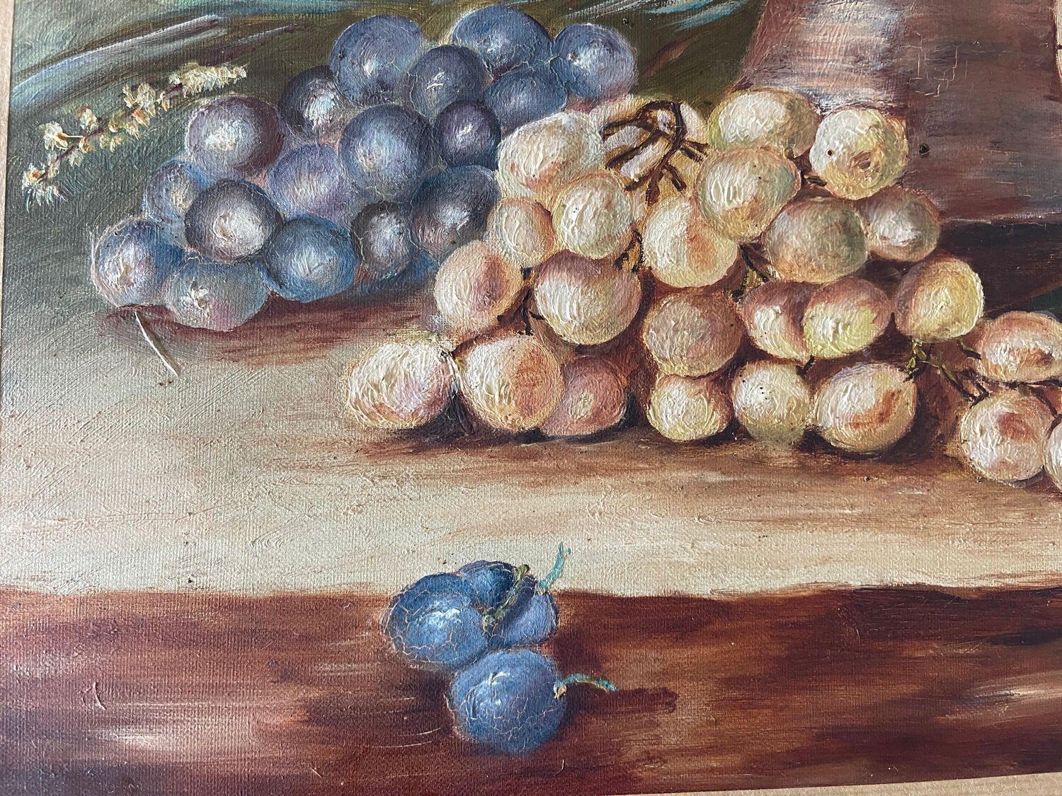 Still Life with Grapes Oil on Canvas