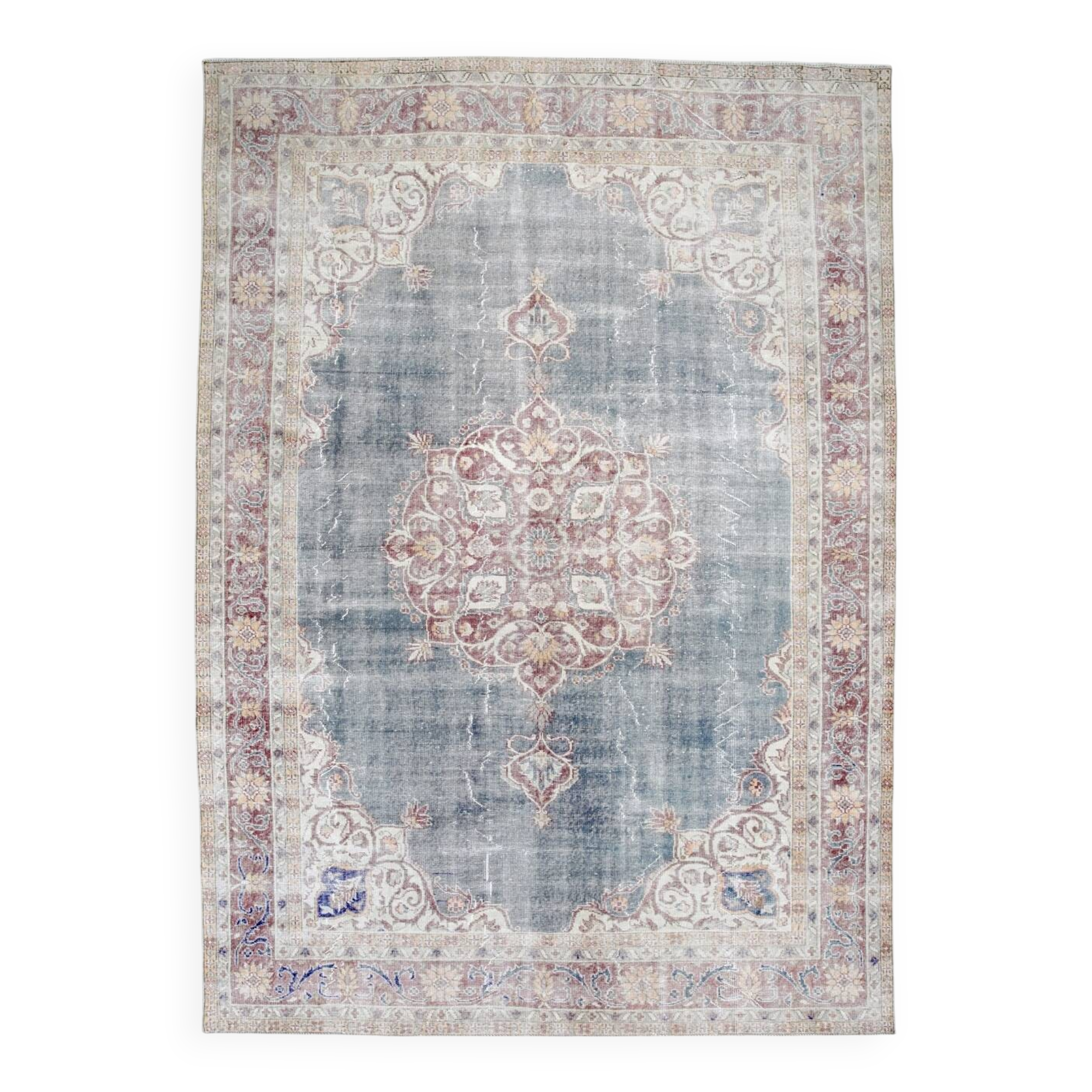 Persian Burgundy & Green Oriental Rug, 239x333Cm