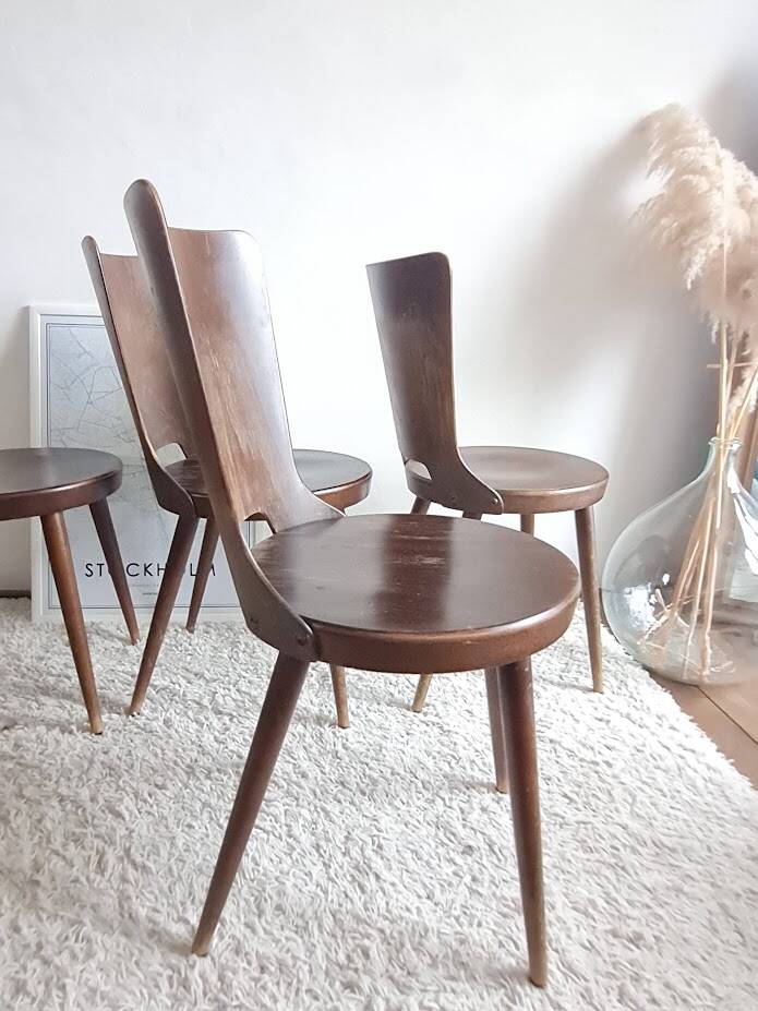 Set of 4 Scandinavian chairs from the 1960s.