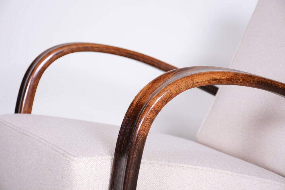 Fauteuil en hêtre Art Déco modèle H-269 attribué à Jindrich Halabala pour Up Zavody, ancienne Tchécoslovaquie, années 1930.