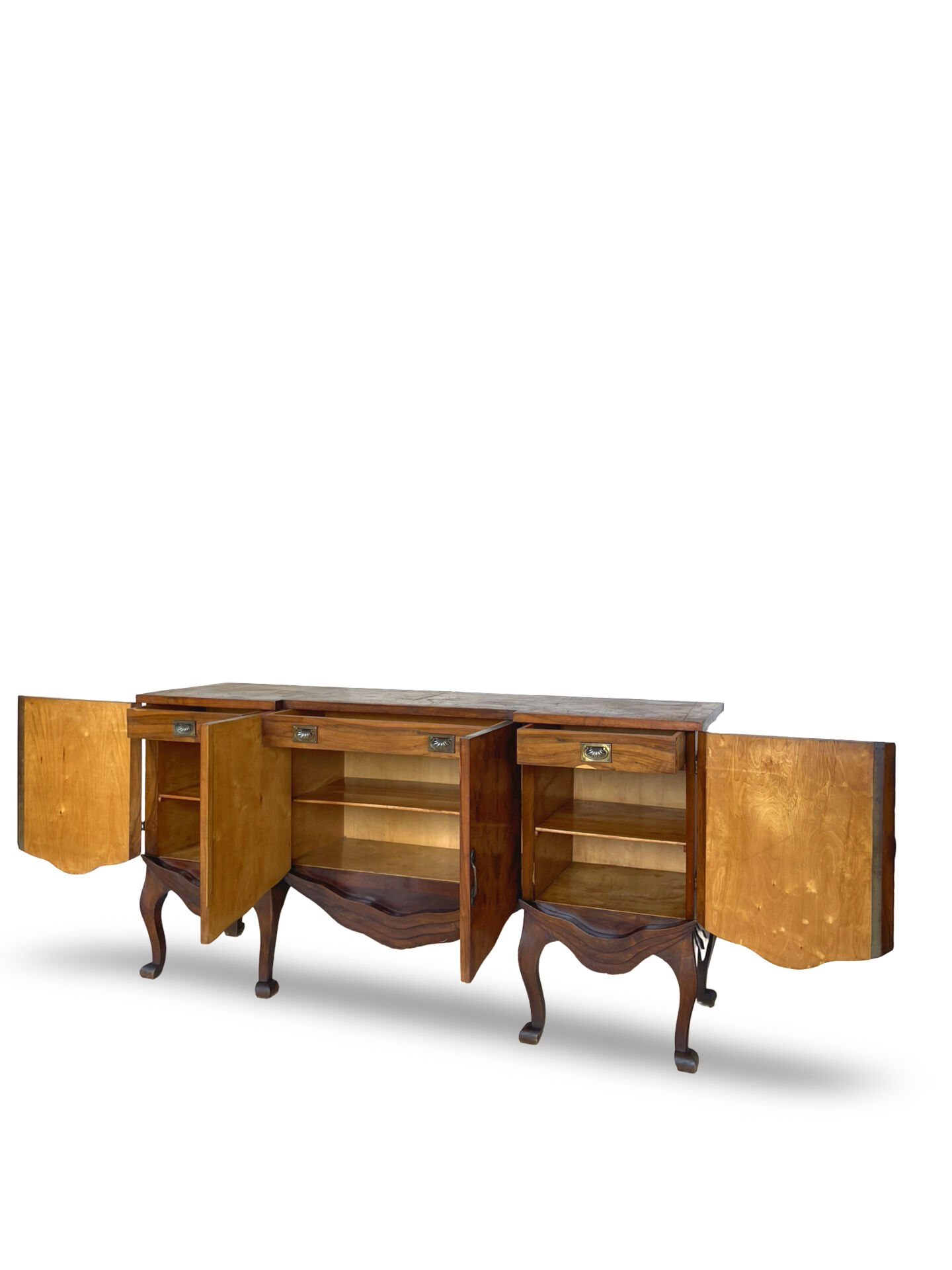 Walnut buffet, antique Italian, 1930s.