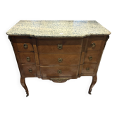19th Century Commode Transition in Marquetry – Marble – Château d’Arcangues