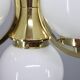 Art Deco brass chandelier with opaline glass, Czechoslovakia, 1930s