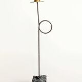 Set of 3 candlesticks | IKEA “Kräsen” from the 1980s | Steel, Brass, Granite