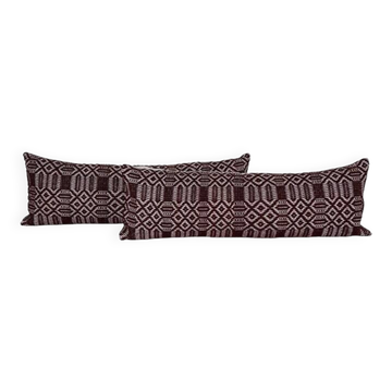Lot de 2 housses de coussin kilim vintage 30x91 cm