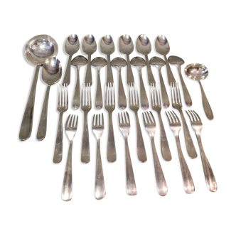 Silver metal housewife signed Christofle spoon fork