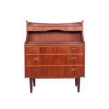 Teak Danish secretary with pull out mirror and desk, 1960s