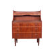 Secrétaire danois en teck avec miroir coulissant et bureau, années 1960