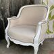 Bergère St Louis XV white rechampi 20th century