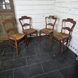 4 chaises anciennes paillées