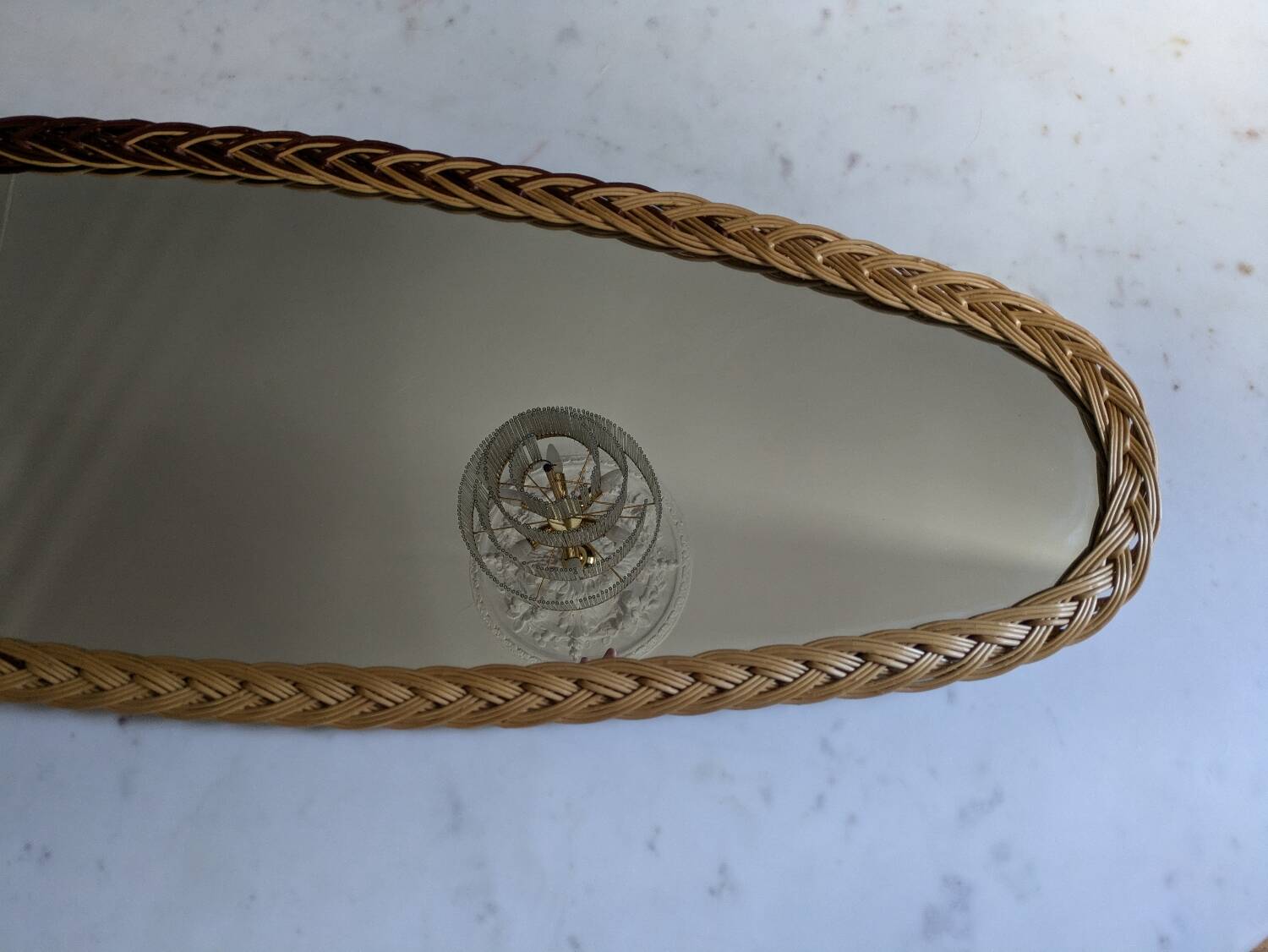 Large rattan mirror 60'