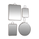 Set of four rectangular and round barber mirrors, 1950s.