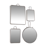 Lot de quatre miroirs de barbier rectangulaires et rond, années 50