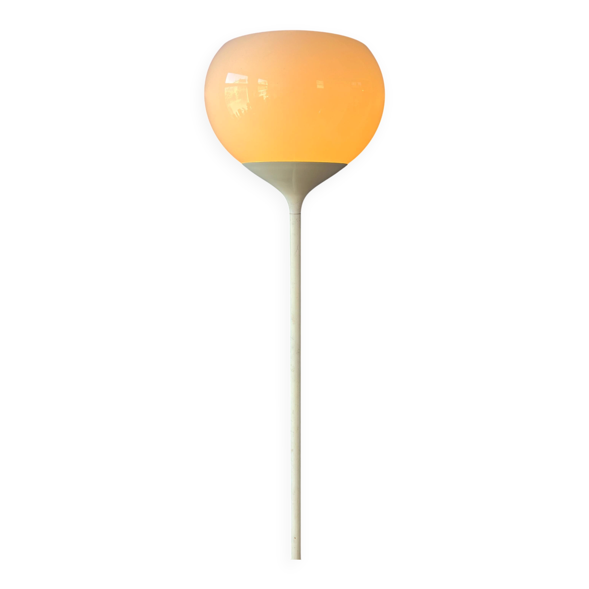 Lampadaire vintage blanc style Guzzini Space Age Mid-Century