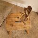 Small brutalist wooden stool