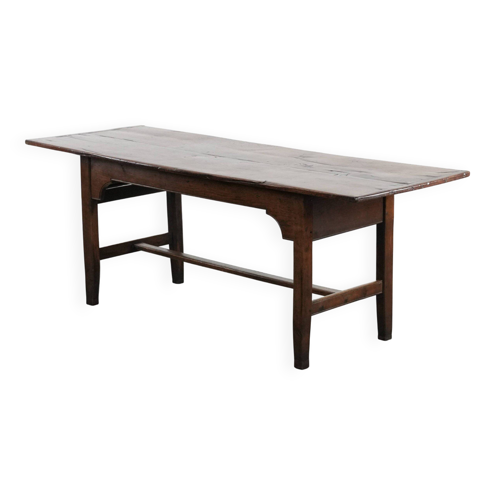 Antique English oak dining table from the 18th century for 4 to 6 people