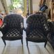 Two Chesterfield armchairs