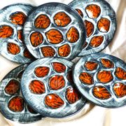 Hand-painted oyster plates - Plates from Pornic, France