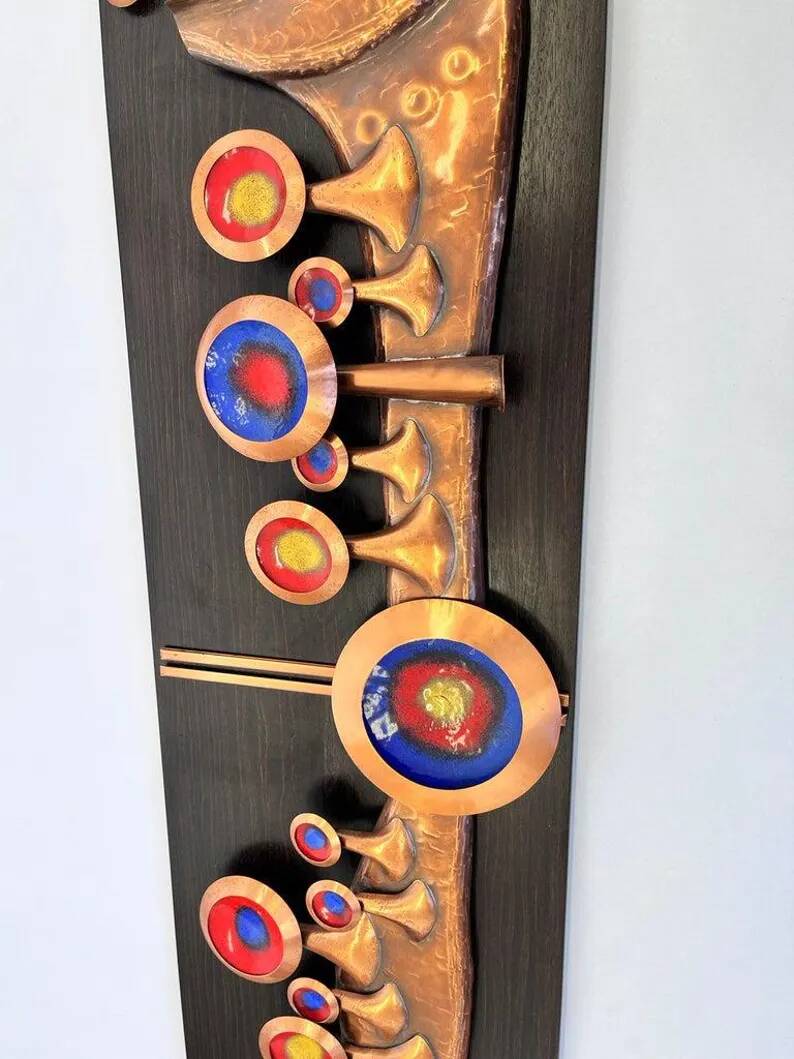 Monumental Unique Midcentury Brass / Copper Wall Sculpture, Germany, 1970s