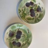 10 fruit decoration plates - St Clément - Barbotine - diam.21