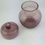 Pot or jar of Biot bubble glass, pink