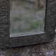 Oriental mirror in chiseled metal – beveled, for placing on a surface or hanging