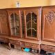 Large antique oak carved display cabinet – Louis style