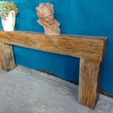 Brutalist console solid oak