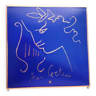 Carreau J. Cocteau sur cuivre et plexiglas