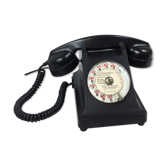 Téléphone ancien en bakélite noir