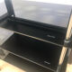 High black metal shelf with 3 tempered glass shelves