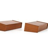 Danish Wall Mounted Nightstands in Teak 1960s
