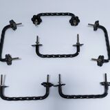 Six iron handles for drawers from the 60s