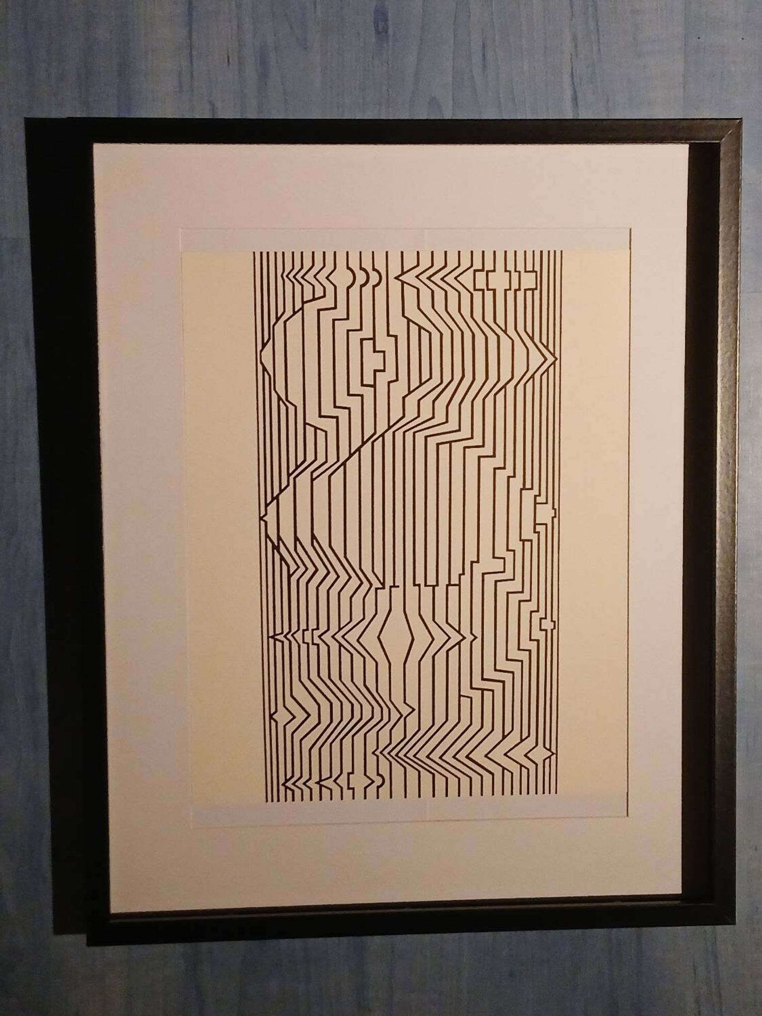Tableau Vintage Art Optique - Victor Vasarely - Frame 40x40cm