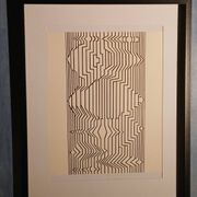 Tableau Vintage Art Optique - Victor Vasarely - Frame 40x40cm