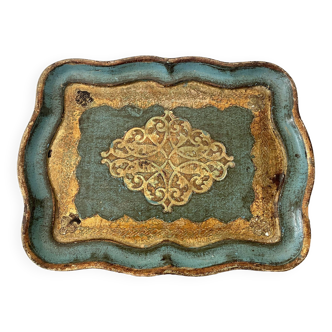 Florentine blue and gold tray