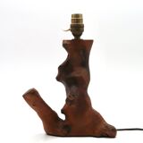 Monoxyle olive wood lamp, free form, 1950s.