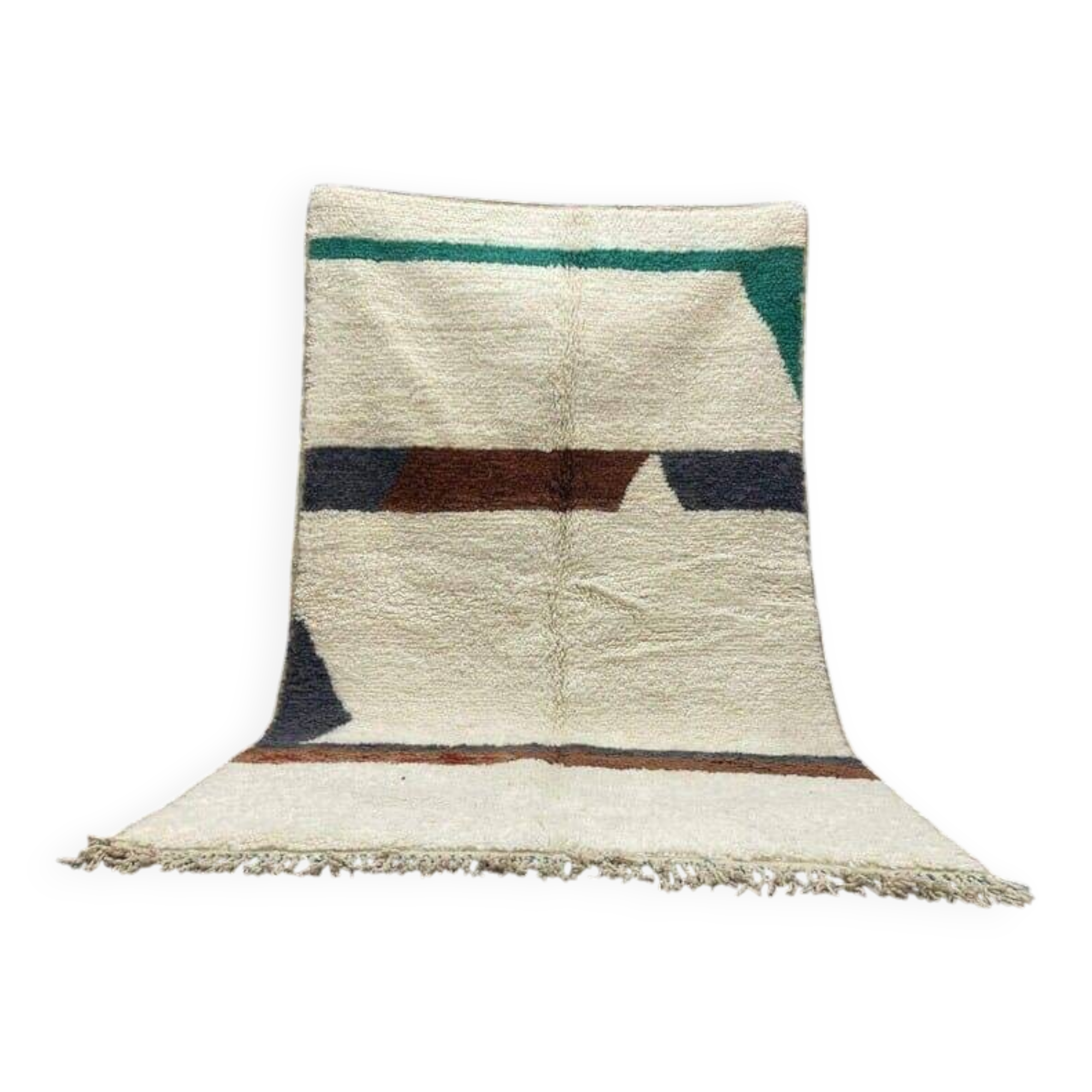 Traditional handmade pure wool beni ourain rug, size 2/3 m.