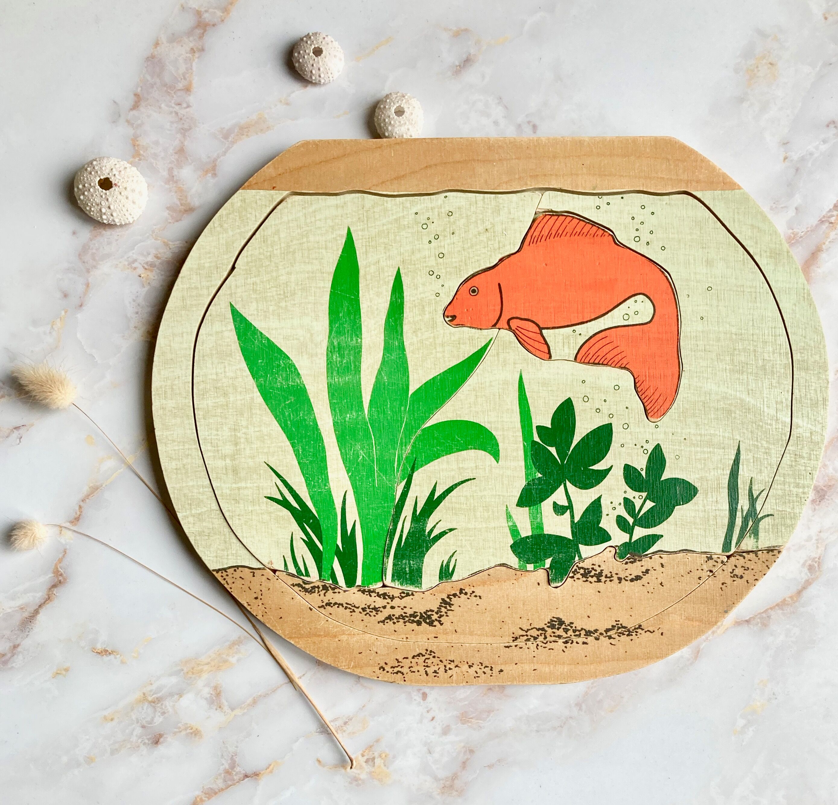 Two-game wooden vintage puzzle