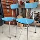 Pair of vintage blue Formica chairs