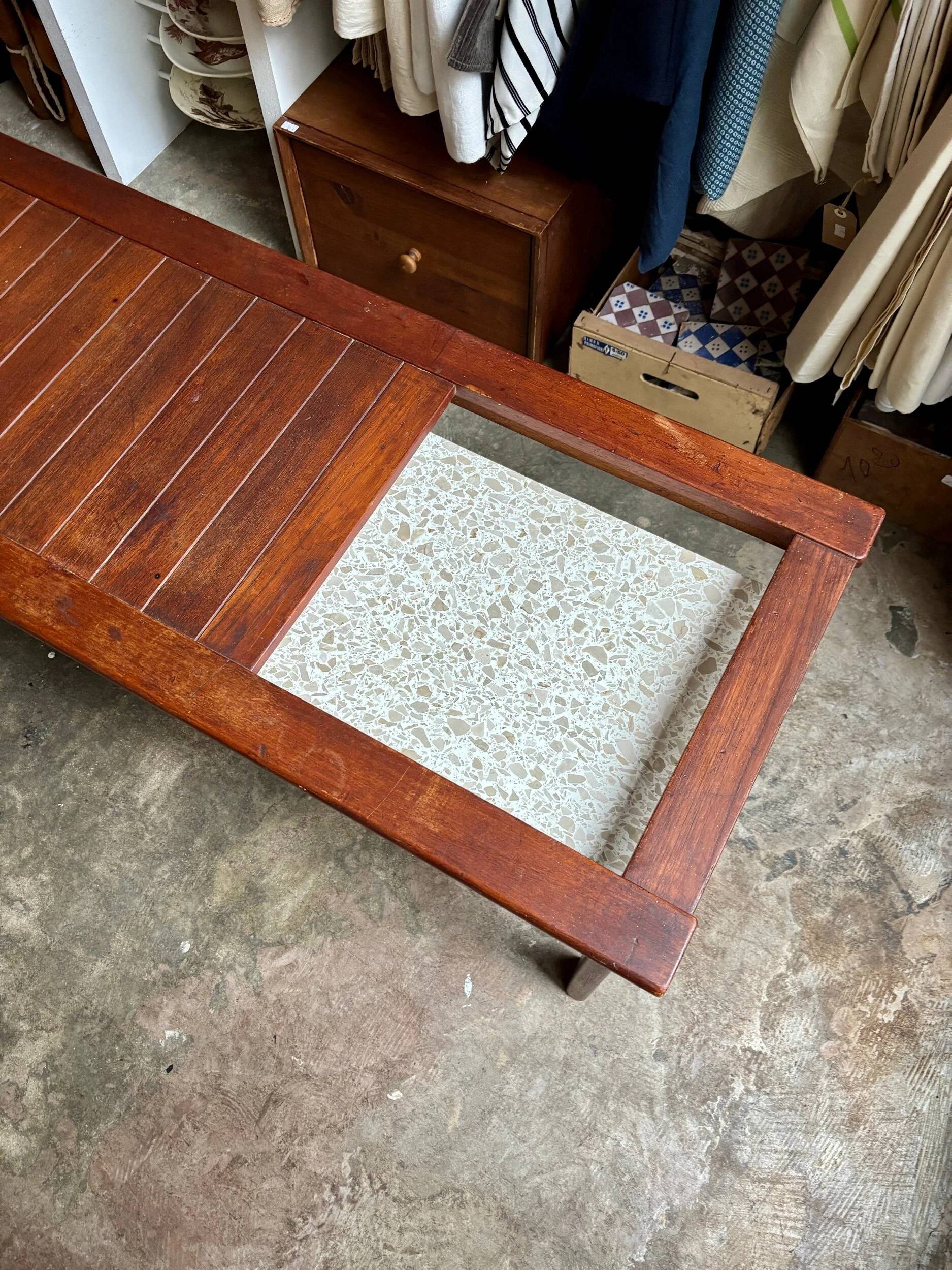 Teak and terrazzo coffee table by Averskogs Möbelfabrik, Sweden 1966