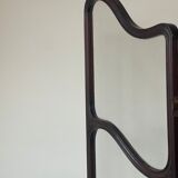 Art nouveau mahogany and glass concertina screen