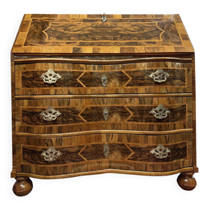 Bureau secrétaire baroque, - marqueterie