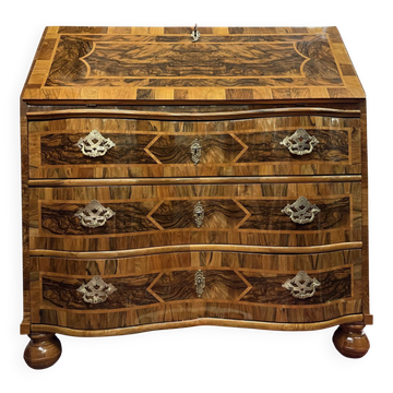 Baroque Bureau Secretary Desk, Fruitwood Marquetry, Germany, c. 1760