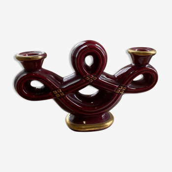 Vintage Vallauris red ceramic candlestick