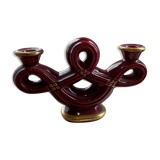 Vintage Vallauris red ceramic candlestick